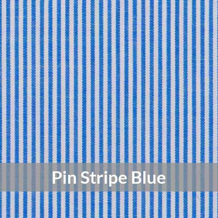 ST6065 – Light Weight , Mid Blue/White Cotton Pin Stripe