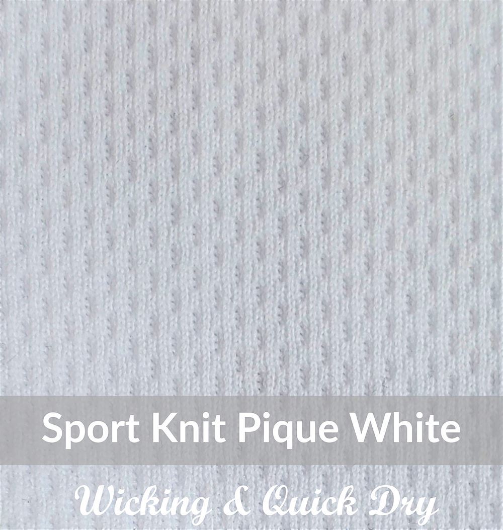 SKE8005, Light Weight,White, Easy Care, Polyester Pique ,Wicking & Quick Dry
