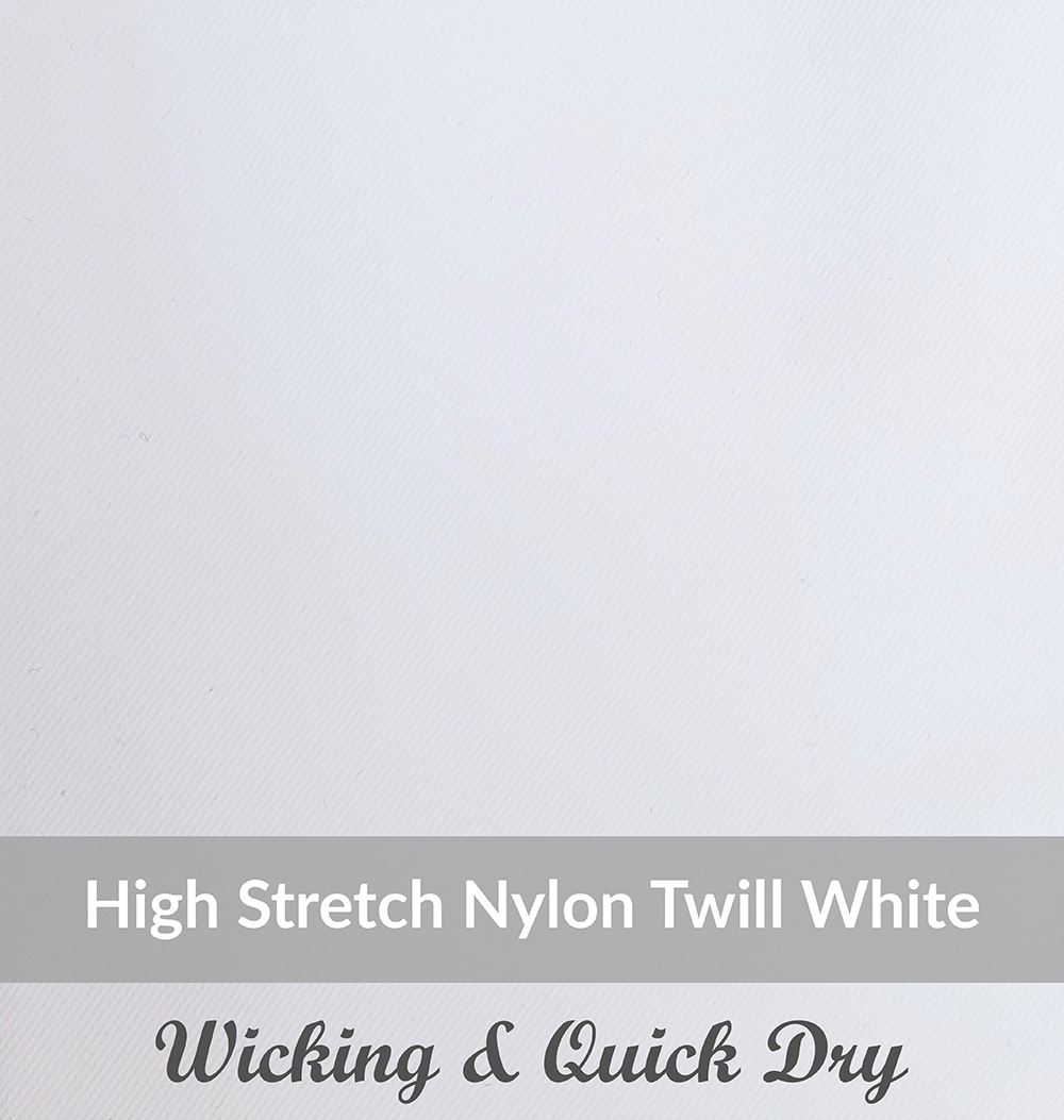 SFEH3102, Medium Weight, White,EasyCare Stretch ,Nylon/Spandex Twill, Wicking & Quick Dry
