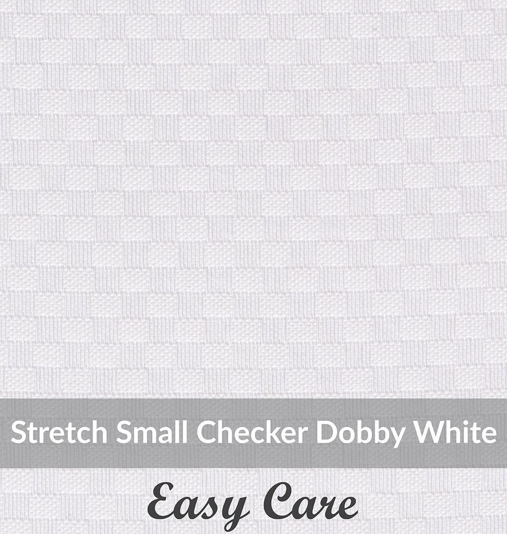 SFEH-3097, Light Weight ,White ,Easy Care  Stretch Checker Dobby
