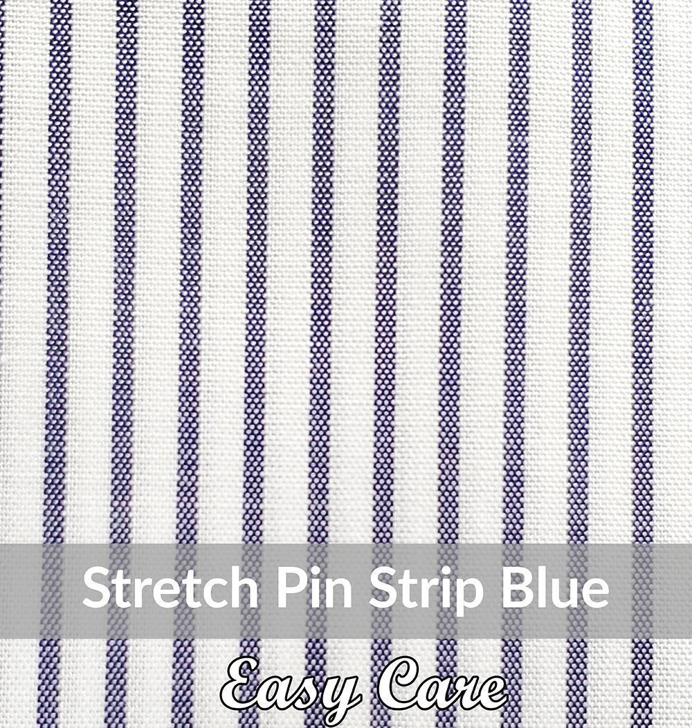 STEH6100, Light Weight, Navy/White , Easy Care, Stretch Pin Stripe, Soft Touch