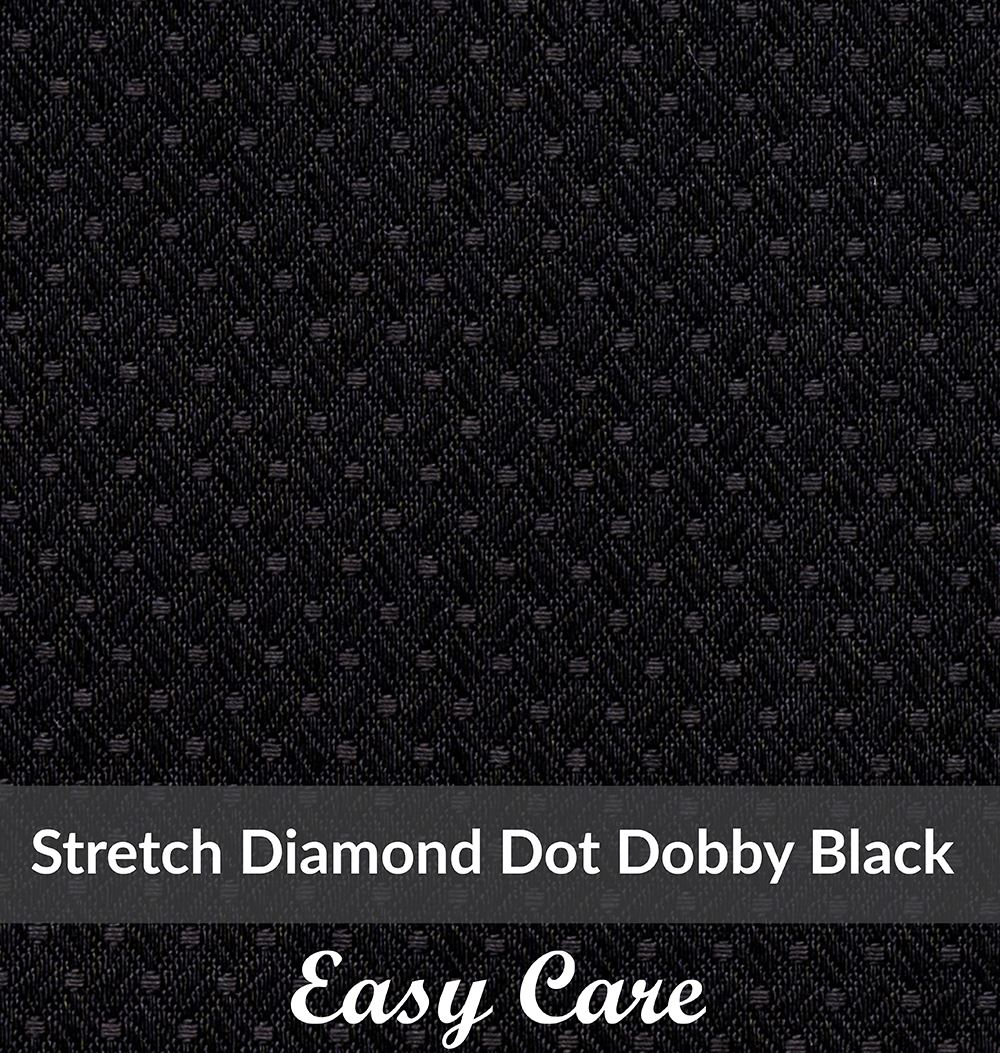 SFEH3096,Light Weight, Black,Easy Care Stretch Diamond Dot Dobby