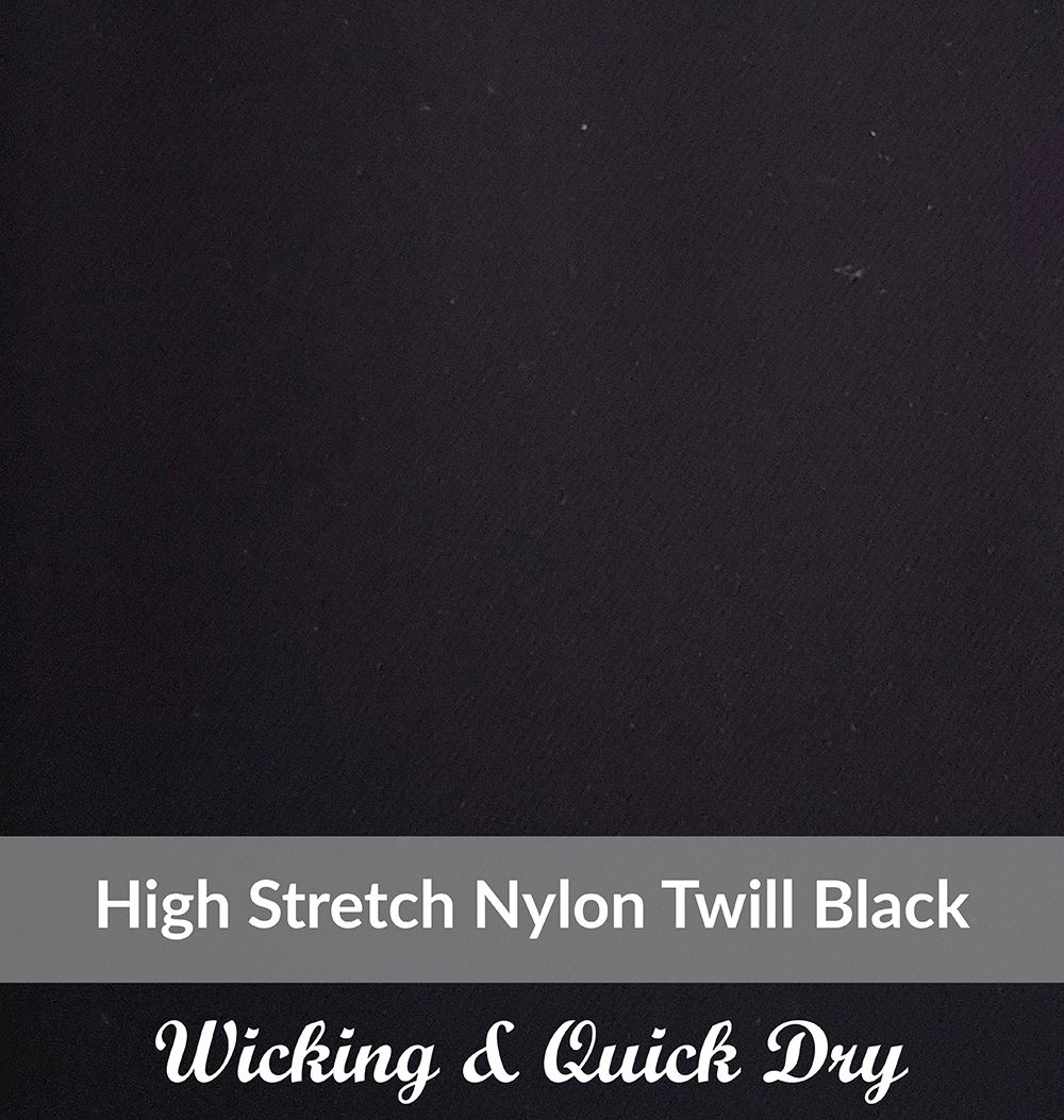 SPEH3015,Medium Weight, Black ,Easy Care Stretch ,Nylon/Spandex Twill, Wicking & Quick Dr