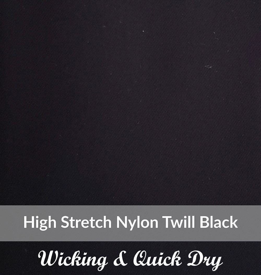 SPEH3105,Medium Weight, Black ,Easy Care Stretch ,Nylon/Spandex Twill, Wicking & Quick Dry