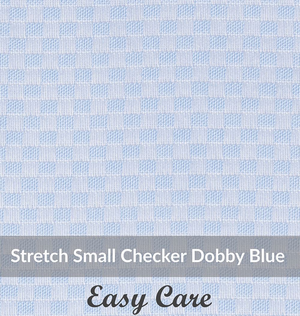 SFEH-3098 ,Light Weight, Sky Blue,Easy Care Stretch Checker Dobby