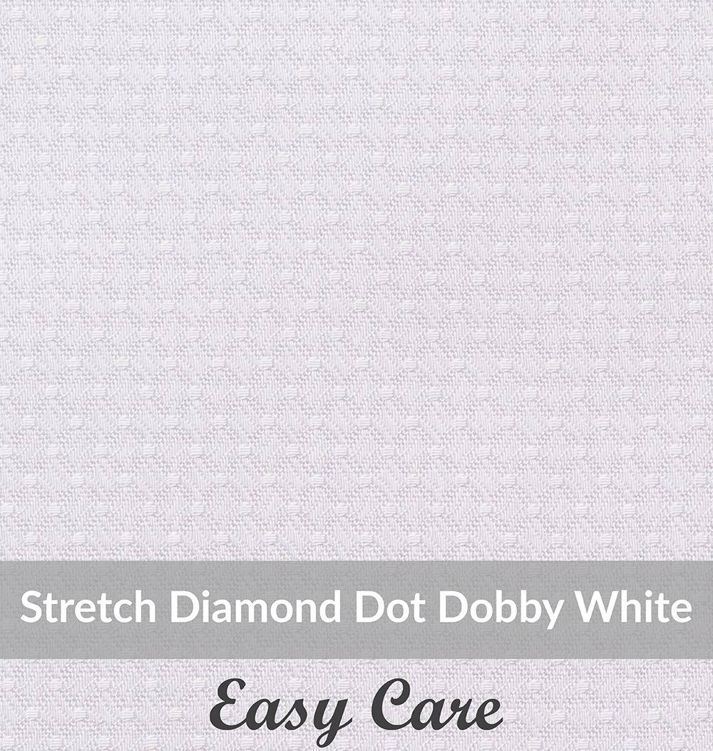 SFEH3095, Light Weight, White,Easy Care Stretch Diamond Dot Dobby