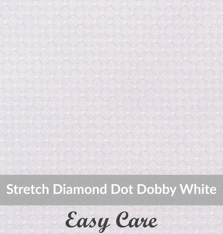 SFEH-3095, Light Weight, White,Easy Care Stretch Diamond Dot Dobby