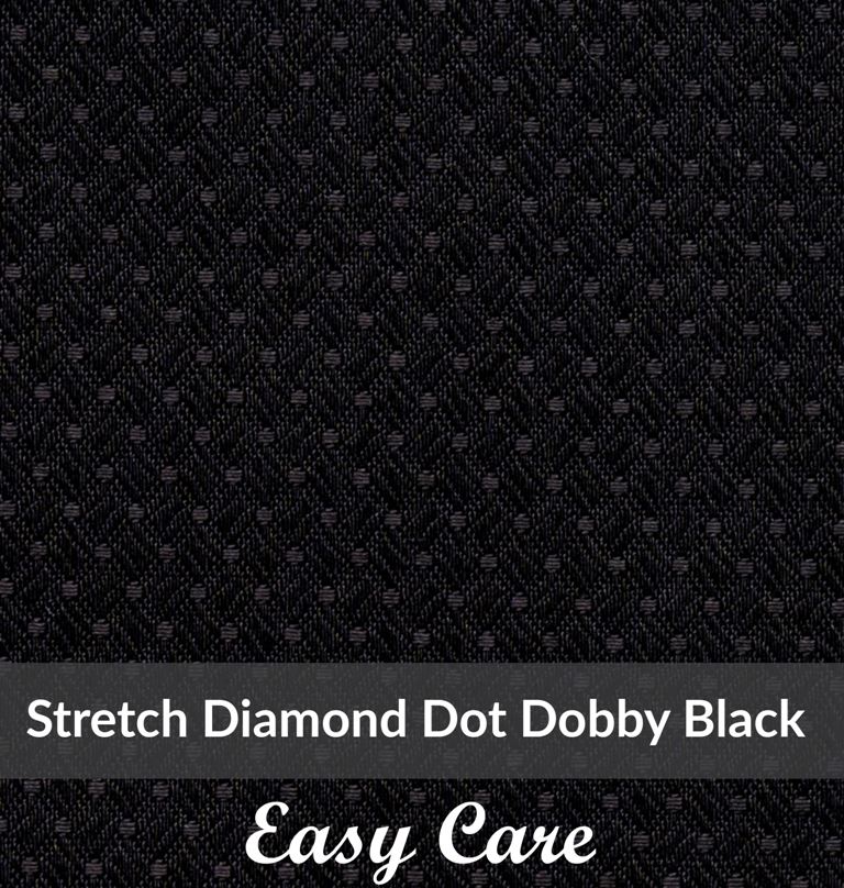 SFEH3096,Light Weight, Black,Easy Care Stretch Diamond Dot Dobby