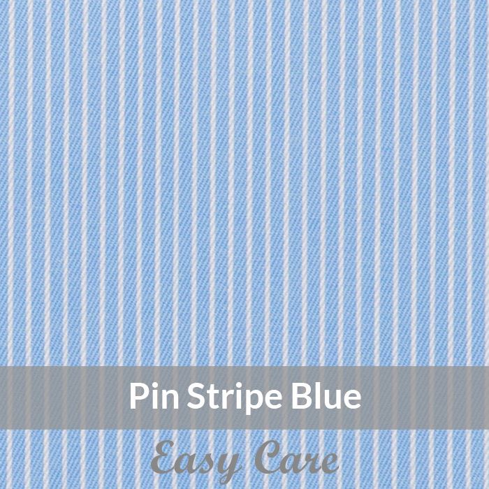 STE6063 – Light Weight, Blue/White, Easy Care Satin Twill Stripe, Soft Touch