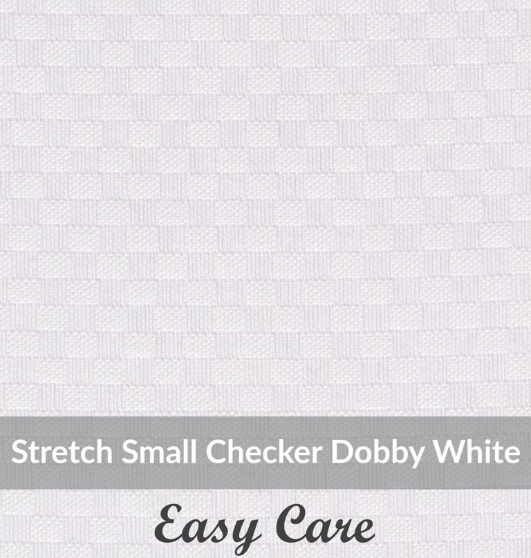 SFEH3097, Light Weight ,White ,Easy Care Stretch Checker Dobby