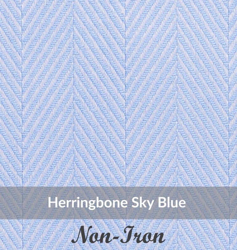SFEN3089, Medium Weight, Sky Blue,Non Iron Herringbone Dobby Stripe
