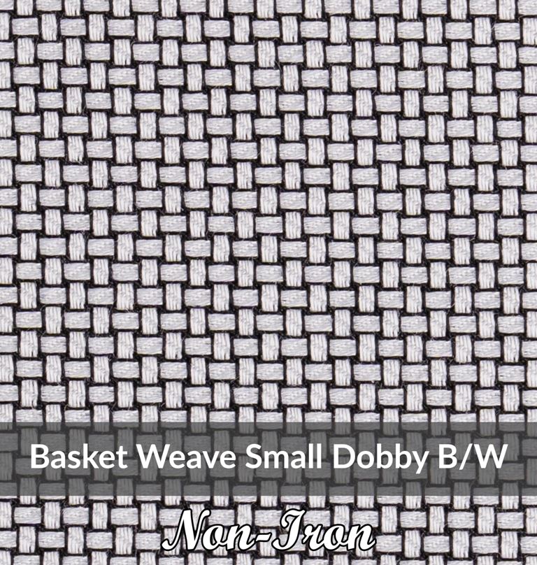 SFEN3091, Medium Weight, Black/White,Non Iron Basket Weave Dobby