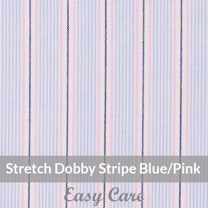 STEH6068 – Light Weight , Blue/Pink, Easy Care Stretch Pencil Stripe, Soft Touch